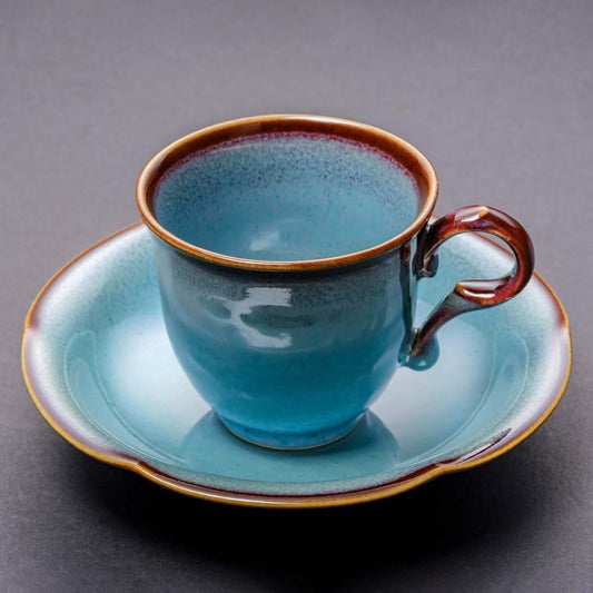碧緑天目コーヒーカップ(青)