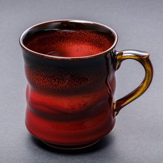 辰砂天目変形マグカップ(赤)