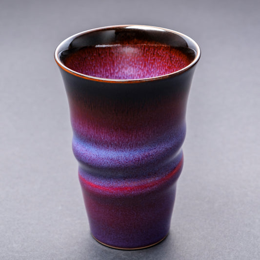 紫辰砂天目変型フリーカップ(紫)