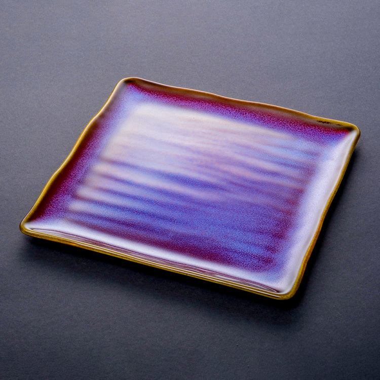 Shinsya Tenmoku Square Plate Large size (Purple)