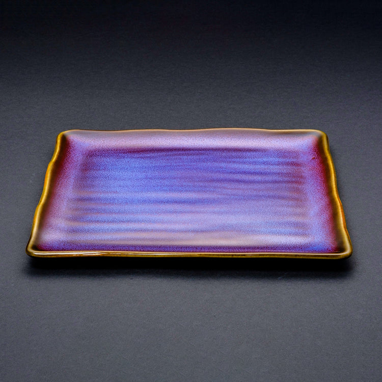 Shinsya Tenmoku Square Plate Large size (Purple)