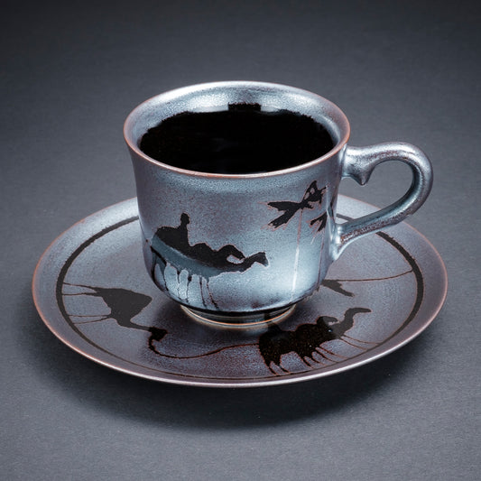 天目银彩骆驼图案咖啡杯(骆驼)