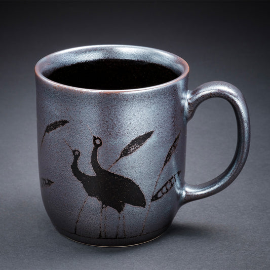 天目银彩鹭鸟图案马克杯(鹭)