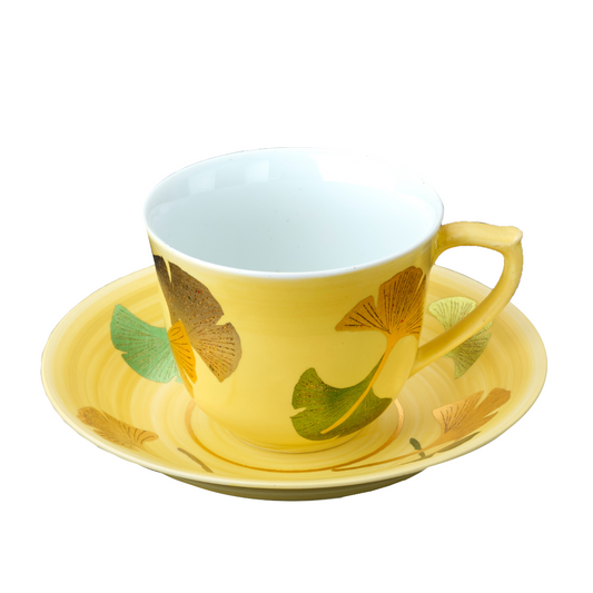 公孫樹金襕手 咖啡杯盘