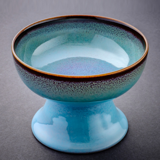 オリジナル 碧緑天目ペットフード碗 犬用(青)