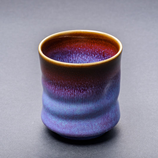 紫辰砂天目変形湯呑(紫)