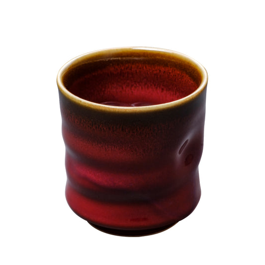辰砂天目変形湯呑(赤)