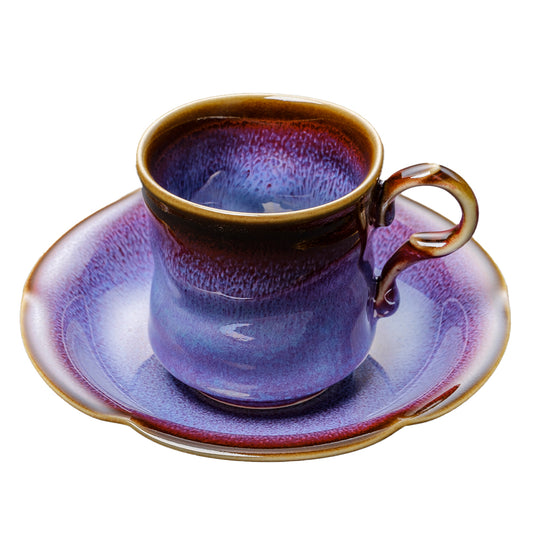 紫辰砂天目变形咖啡杯（紫）
