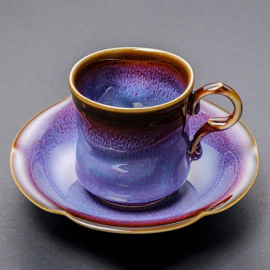 紫辰砂天目变形咖啡杯（紫）
