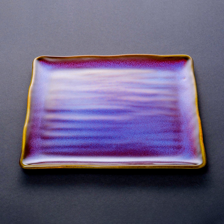 Shinsya Tenmoku Square Plate Large size (Purple)