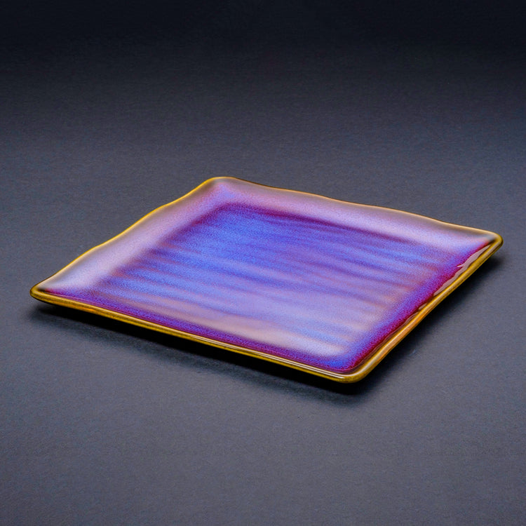 Shinsya Tenmoku Square Plate Large size (Purple)