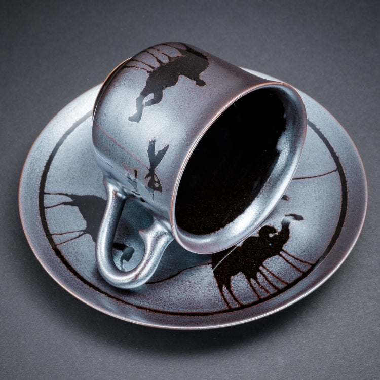 天目银彩骆驼图案咖啡杯（骆驼）