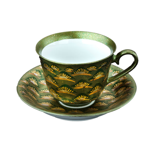 松树金襕手 咖啡杯盘