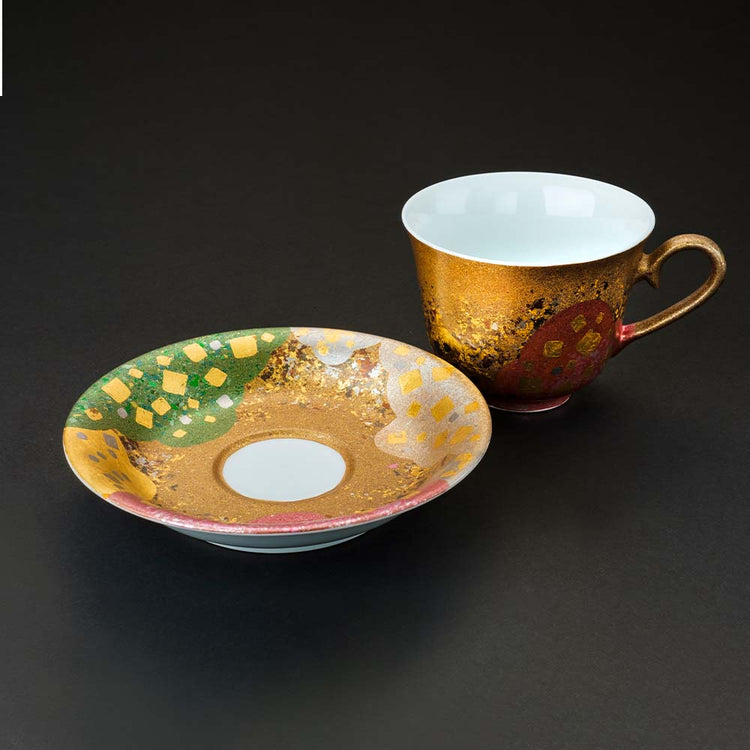 Tsugihaku Kinrande Pink Coffee Cup and Saucer