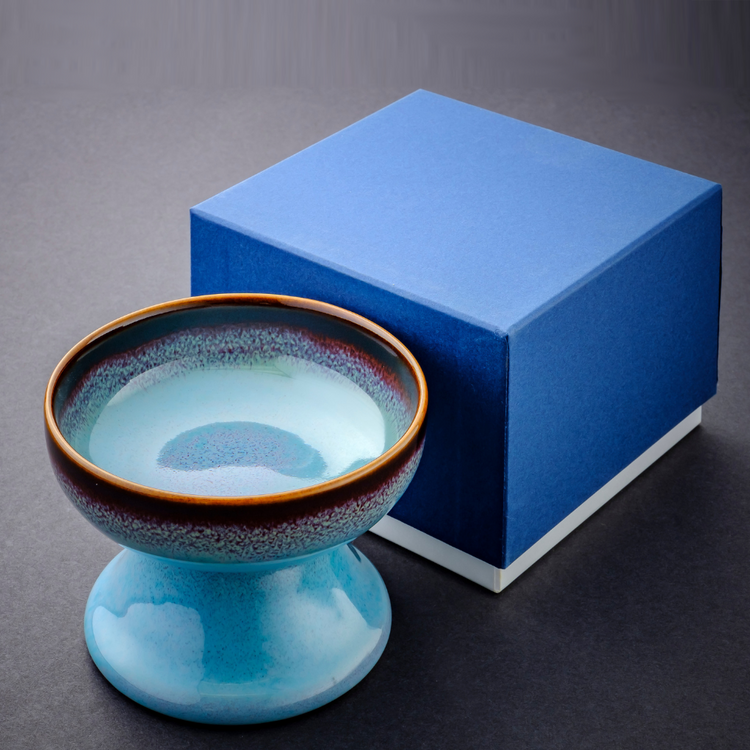 ORIGINAL Shinsya Tenmoku Cat Food Bowl (Blue)